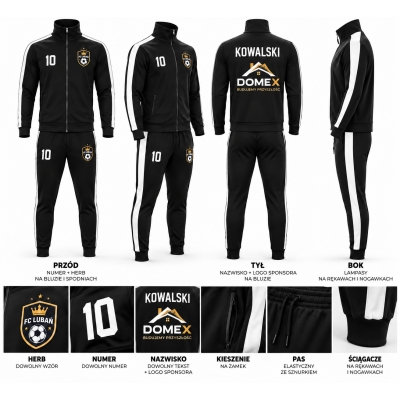 Dres Sportowy Personalizowany Creta czarno-biały